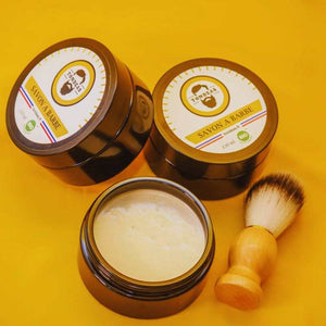savon pour rasage avec blaireau/ savon de rasage bio prêt pour l'emploi